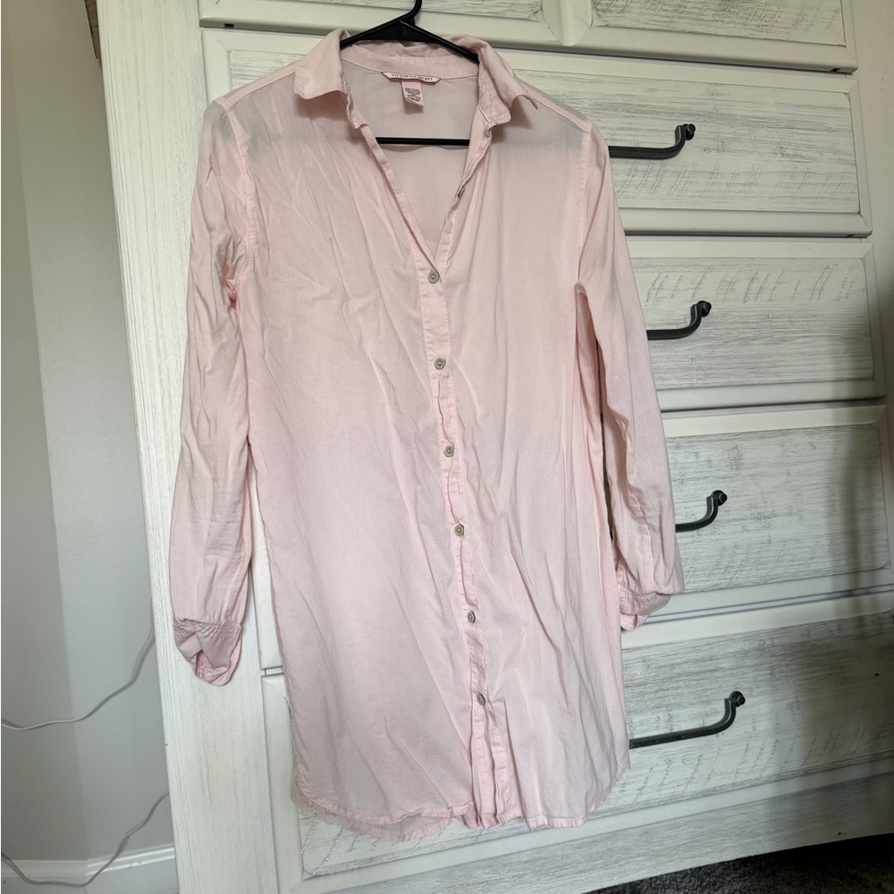 Victoria's Secret Pale Pink Button-Up Blouse